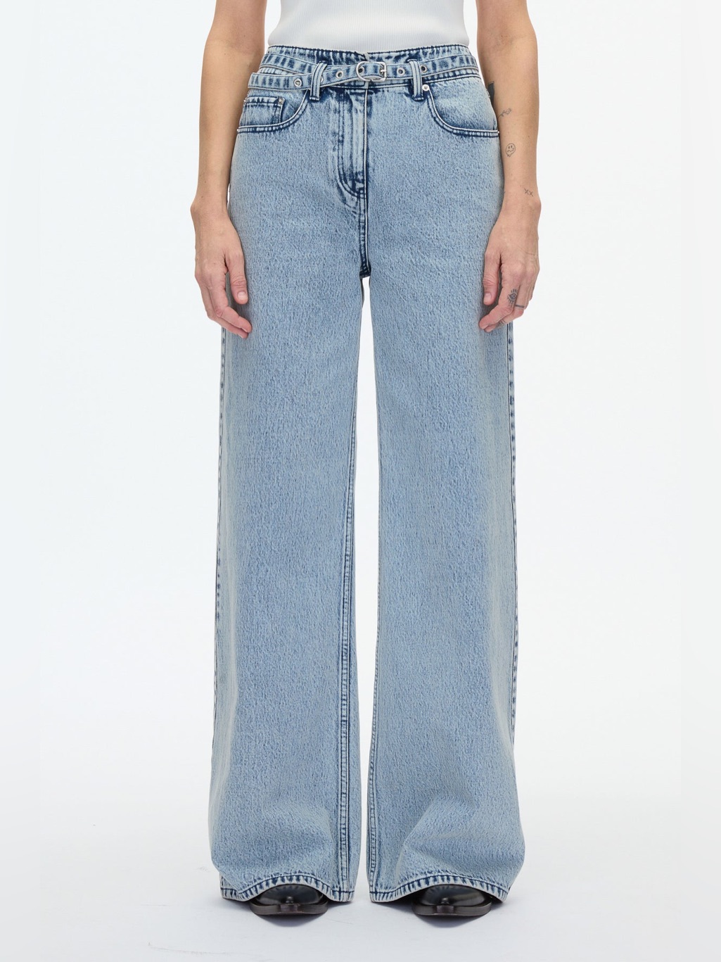 *Nwt* 3.1 Phillip Lim Wide Leg Belted Jean - Malibu Blue